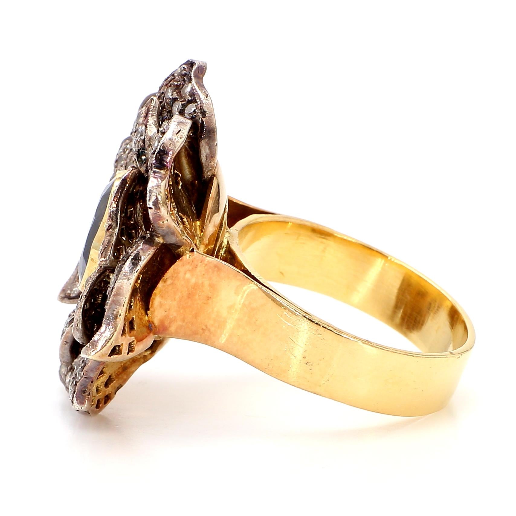Antique Diamond Sapphire Ring