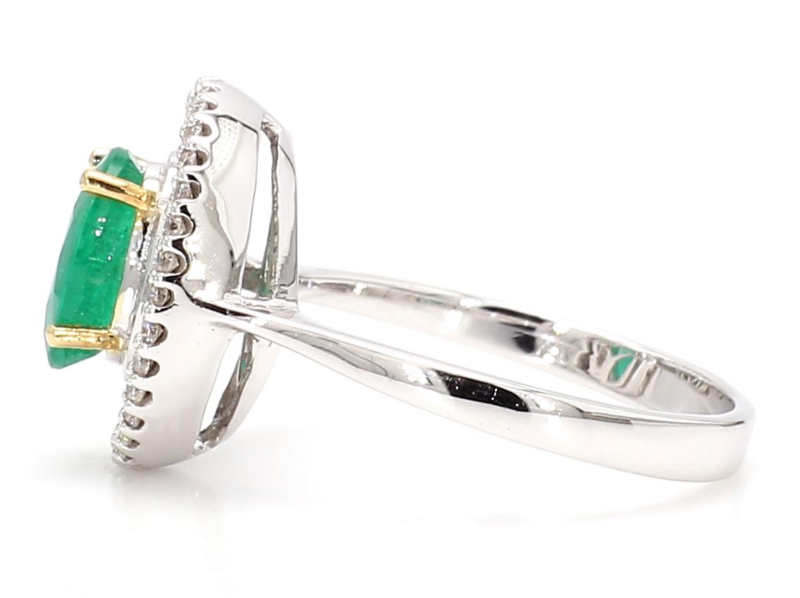 Emerald and Diamond 18K Gold Ring