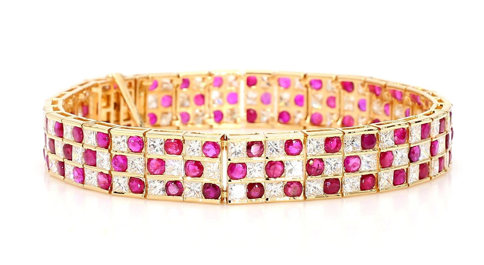 9.27 Natural Burmese Rubies and 9.11 Diamond Bracelet