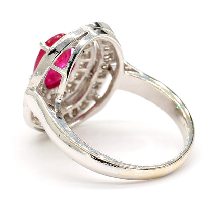 Ruby and Diamond Halo Ring