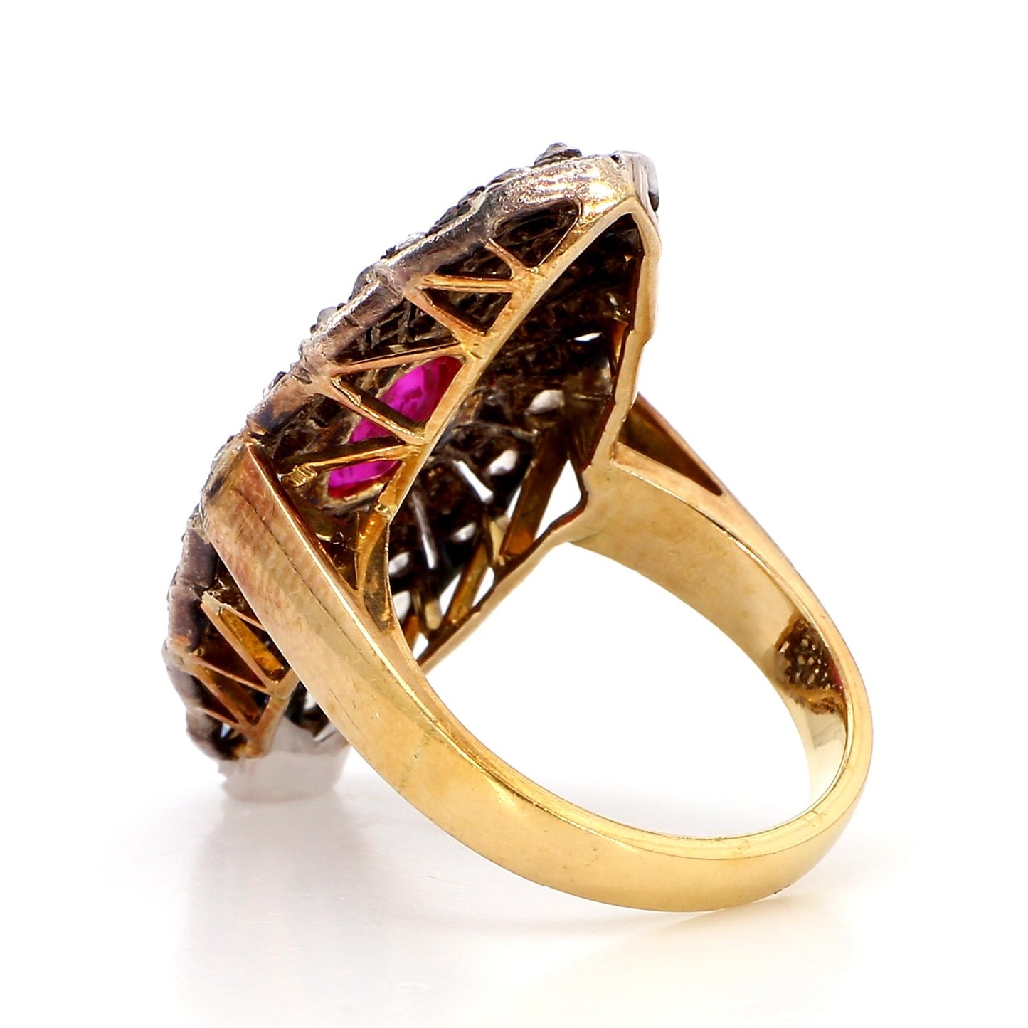 1.30 Carat Ruby and 2.10  Diamond Ring