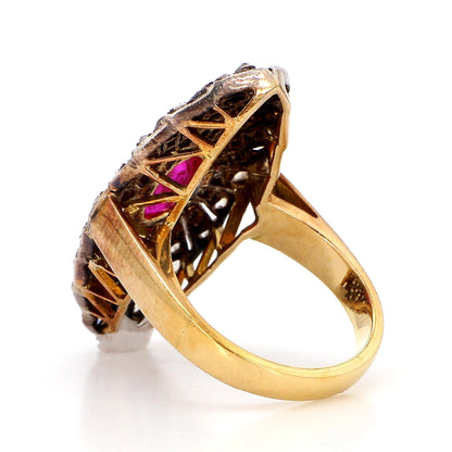 1.30 Carat Ruby and 2.10  Diamond Ring