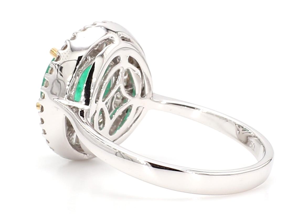 Emerald and Diamond 18K Gold Ring
