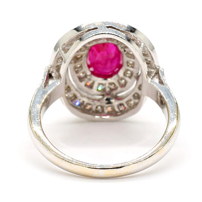 Ruby and Diamond Halo Ring