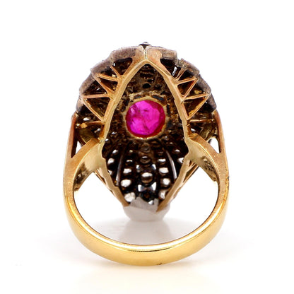 1.30 Carat Ruby and 2.10  Diamond Ring