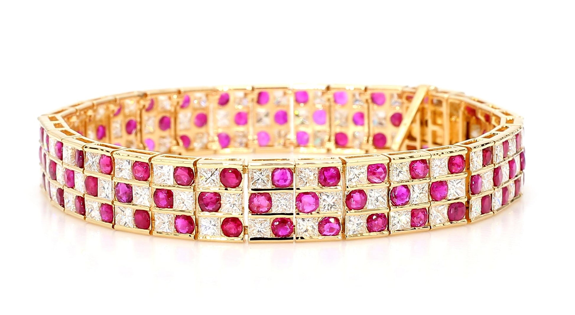 9.27 Natural Burmese Rubies and 9.11 Diamond Bracelet