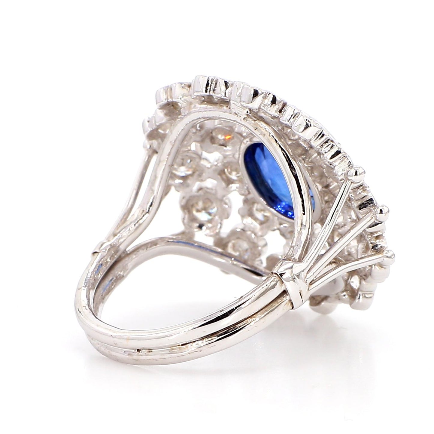 Blue Sapphire and Diamond Ring