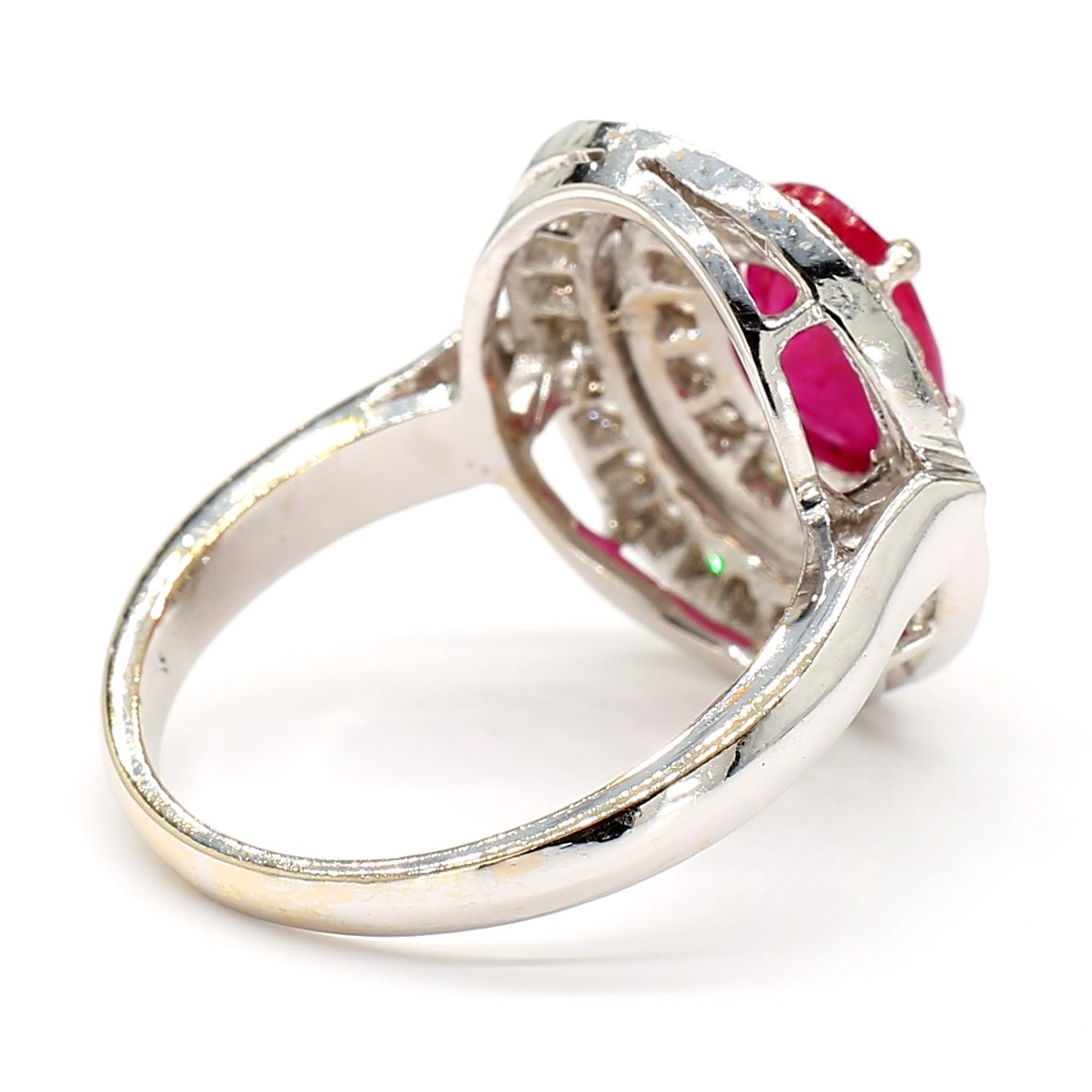 Ruby and Diamond Halo Ring