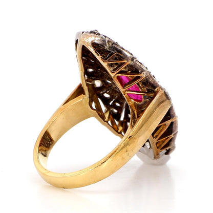 1.30 Carat Ruby and 2.10  Diamond Ring