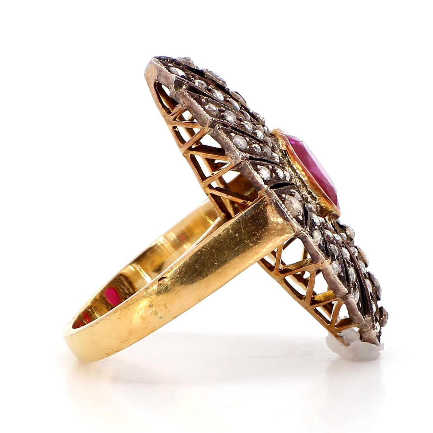 1.30 Carat Ruby and 2.10  Diamond Ring