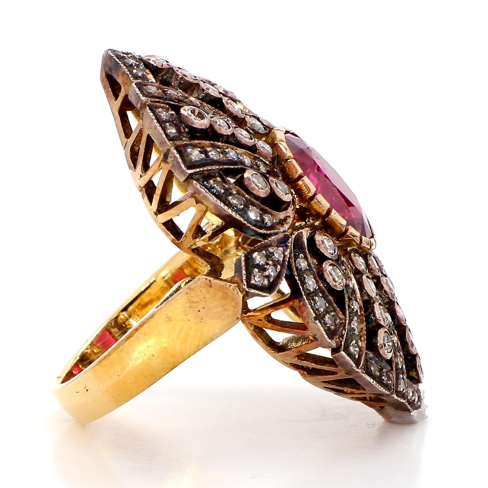 5.6 Carat Ruby and 1.90 Diamond Ring
