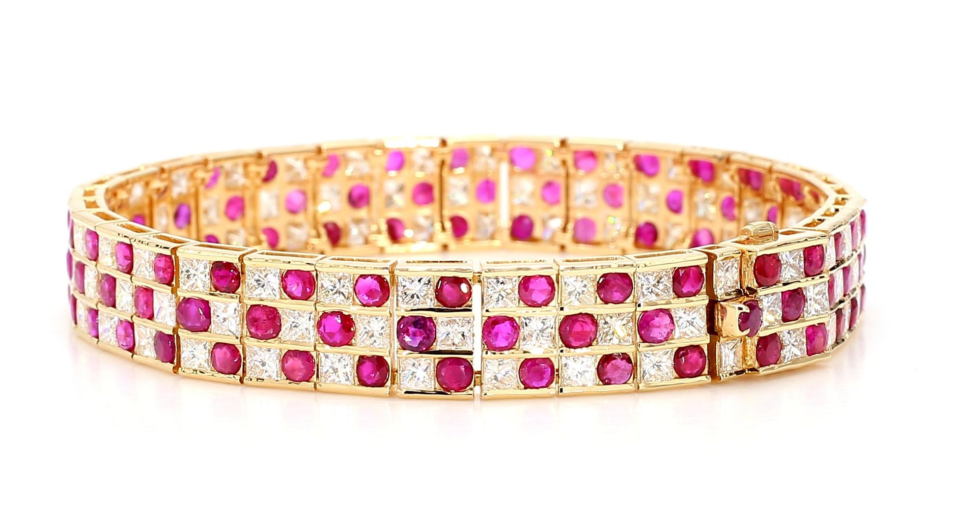 9.27 Natural Burmese Rubies and 9.11 Diamond Bracelet