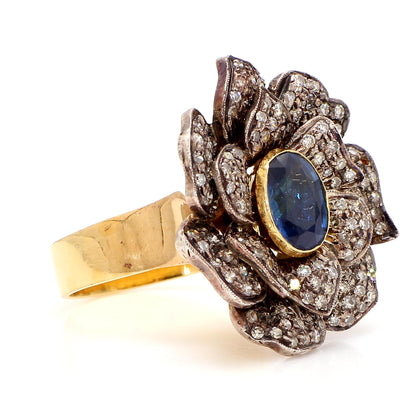 Antique Diamond Sapphire Ring