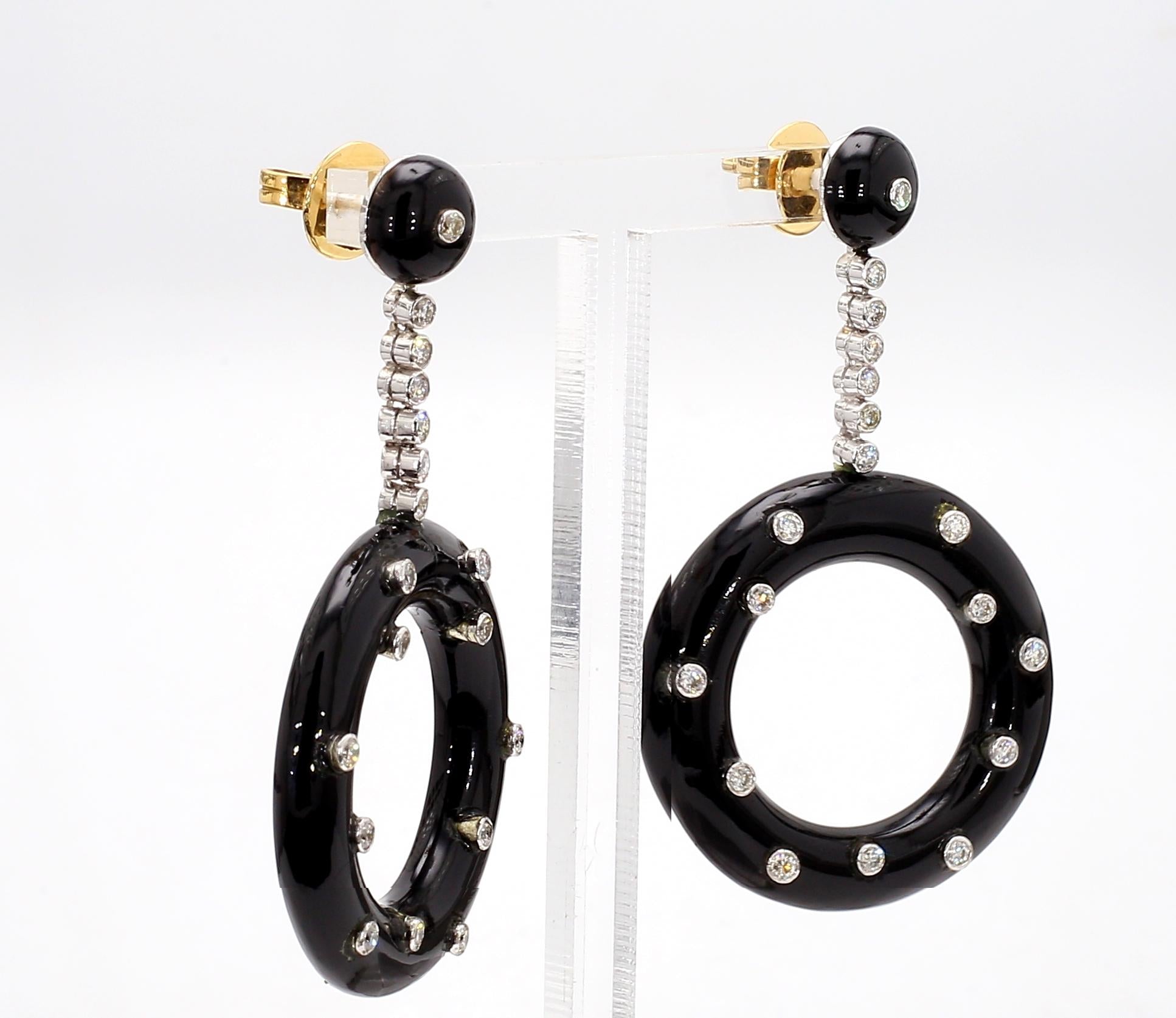 Onyx Deco Style Earrings[no photos]