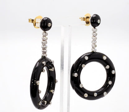 Onyx Deco Style Earrings[no photos]