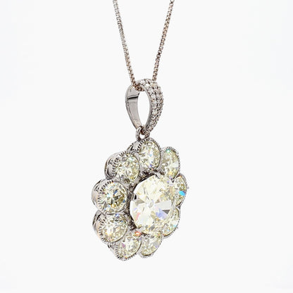 15 Carat Diamond Edwardian Pendant, Center 6.03 Center