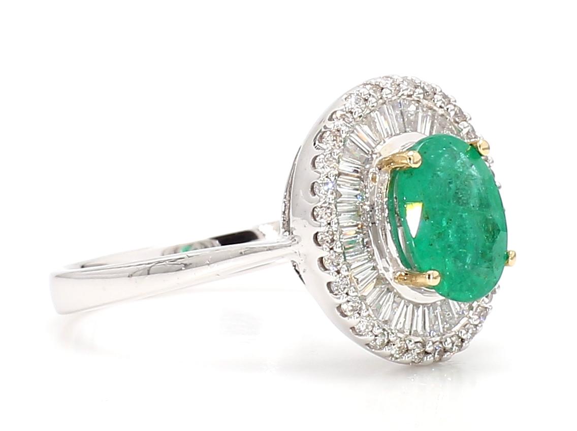 Emerald and Diamond 18K Gold Ring