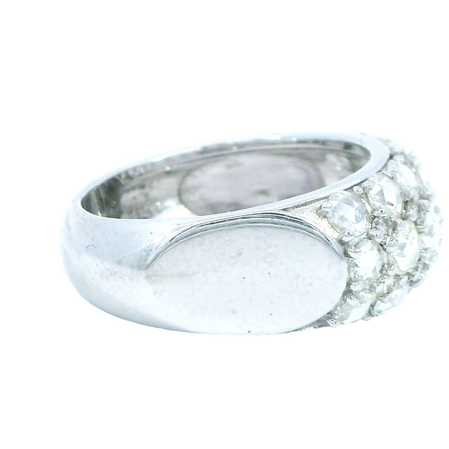 2 Carat Rose Cut Cluster Ring 18K Gold