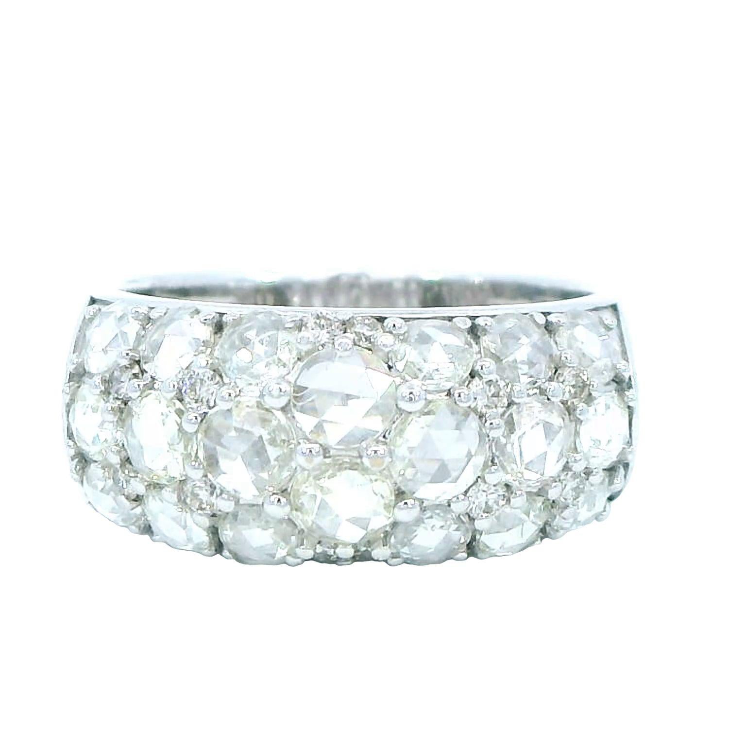 2 Carat Rose Cut Cluster Ring 18K Gold