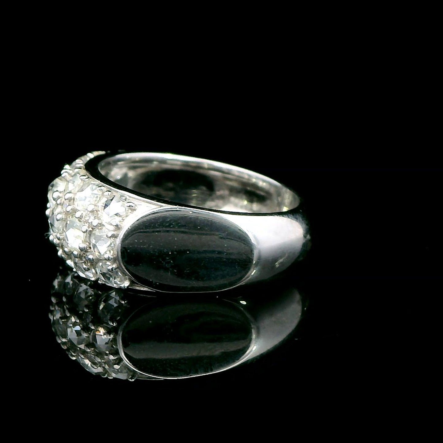 2 Carat Rose Cut Cluster Ring 18K Gold