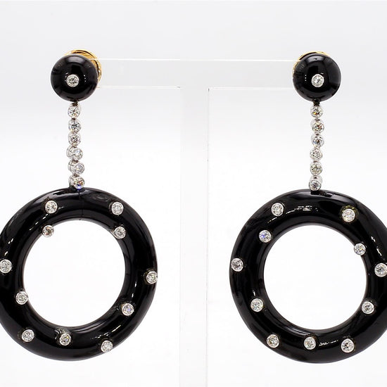Onyx Deco Style Earrings[no photos]