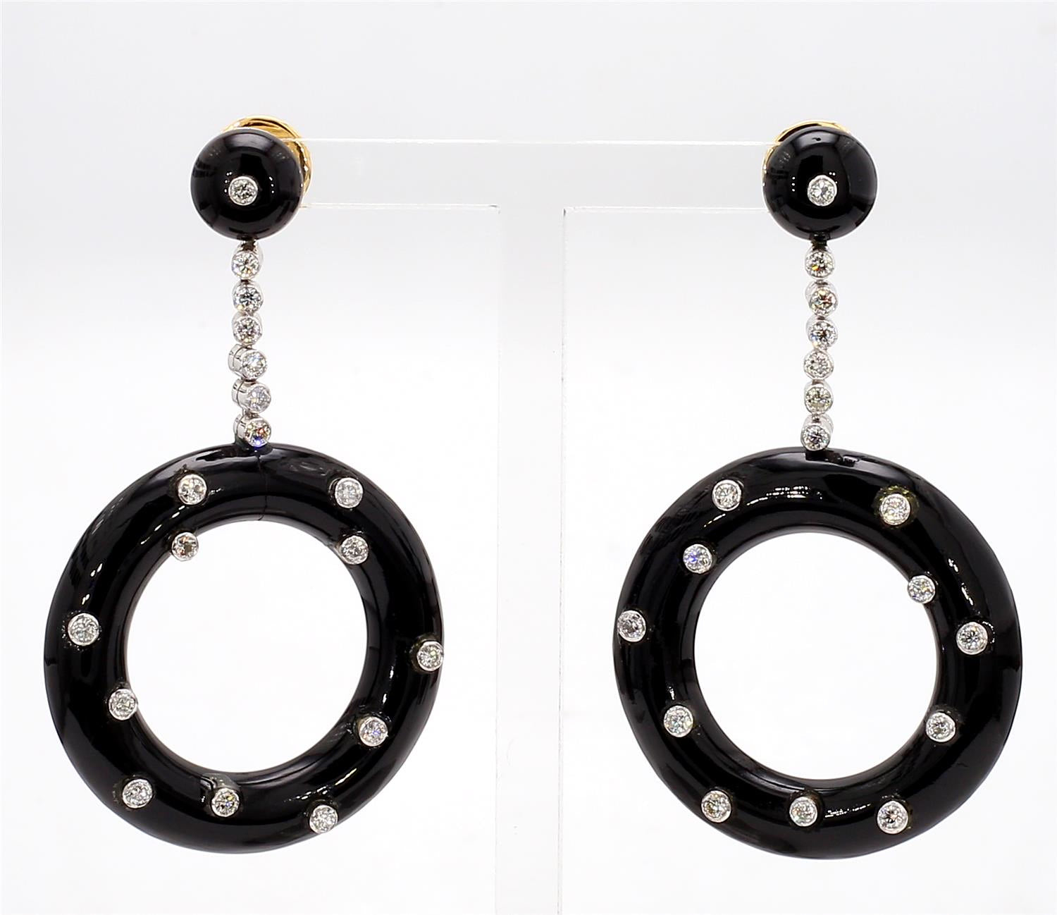 Onyx Deco Style Earrings[no photos]
