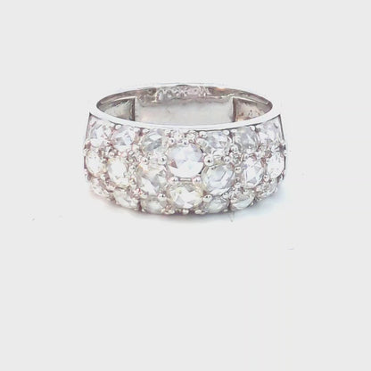 2 Carat Rose Cut Cluster Ring 18K Gold